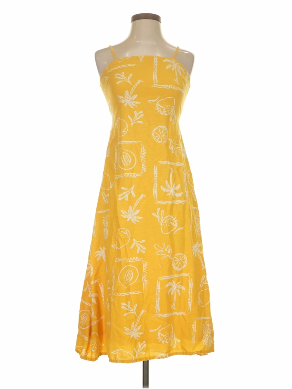 Japna Linen Blend Patterned Dress Size L